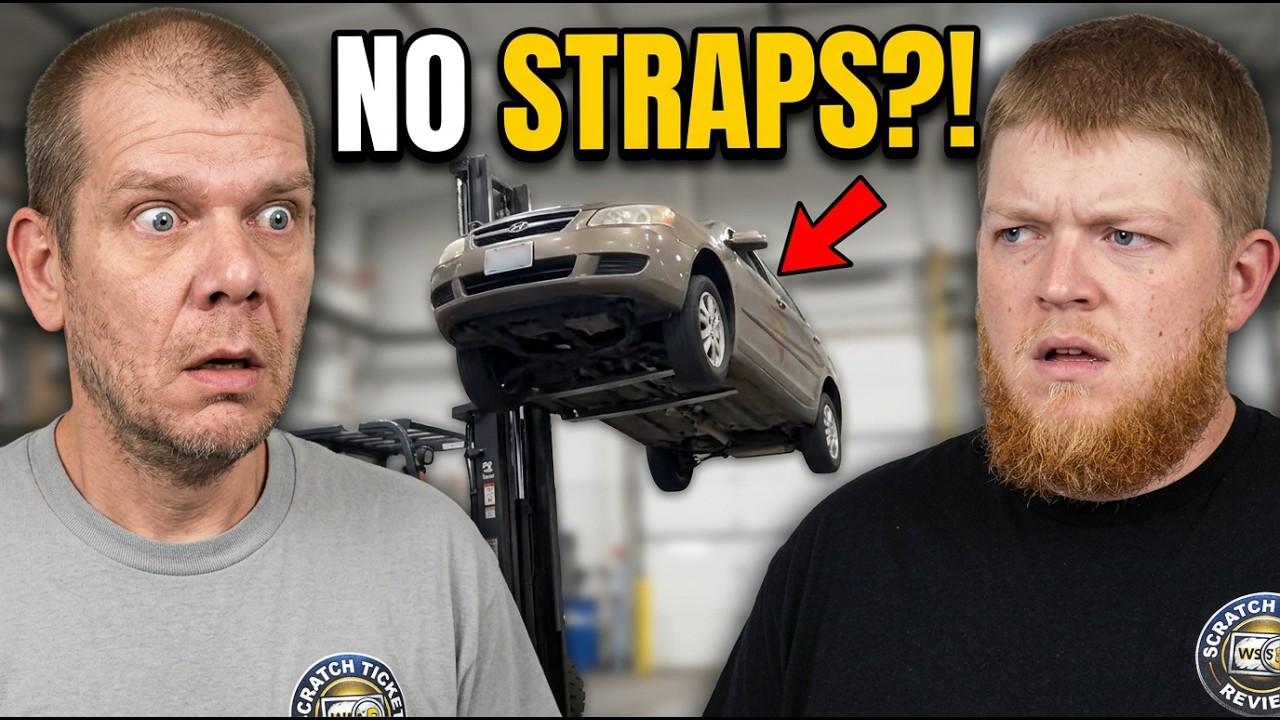 They Lifted a Car With a Forklift... No Straps?! | Dad & Son React!