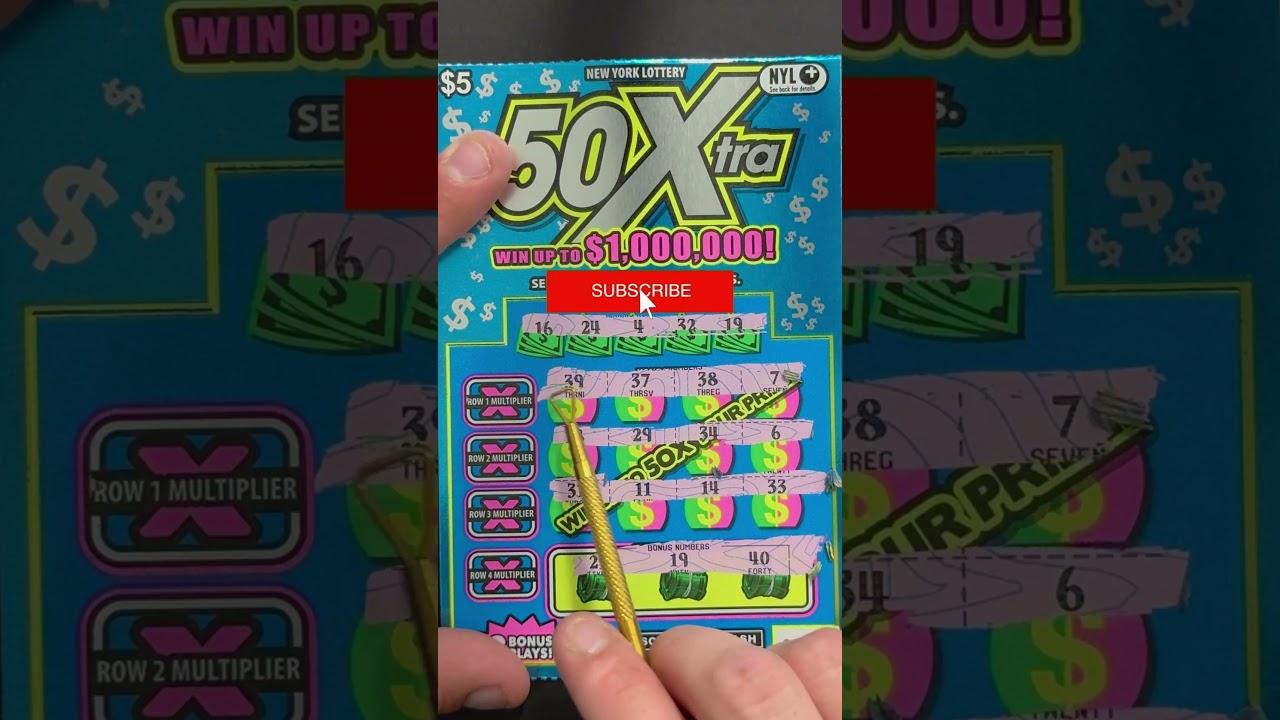 This $5 NY 50Xtra Scratch Ticket Barely Survived! #asmr #lottery #lotto